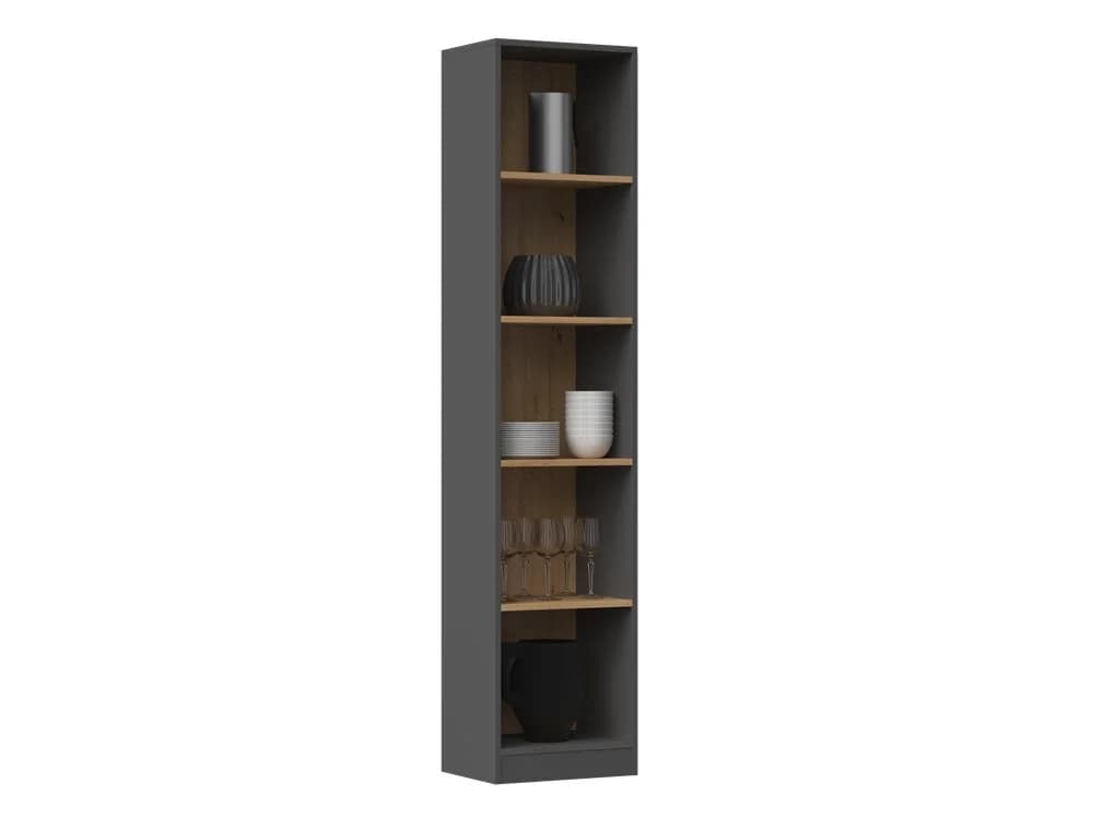 ibonto Bücherregal Anthrazit/Artisan Eiche Klassisches Standregal