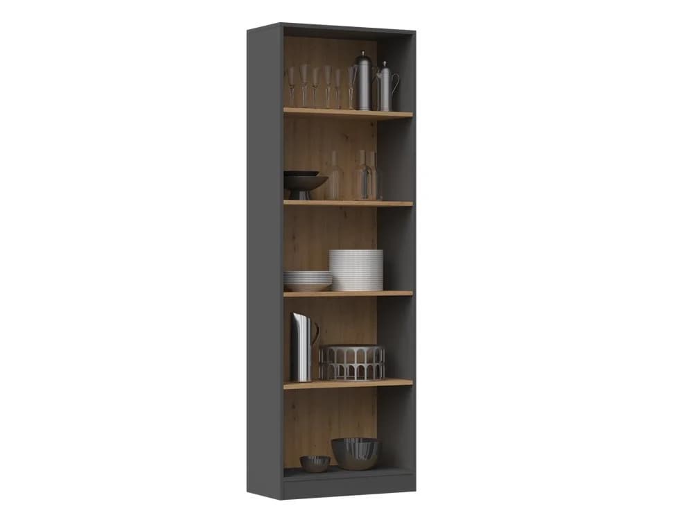 ibonto Bücherregal R-60 Anthrazit/Artisan Eiche