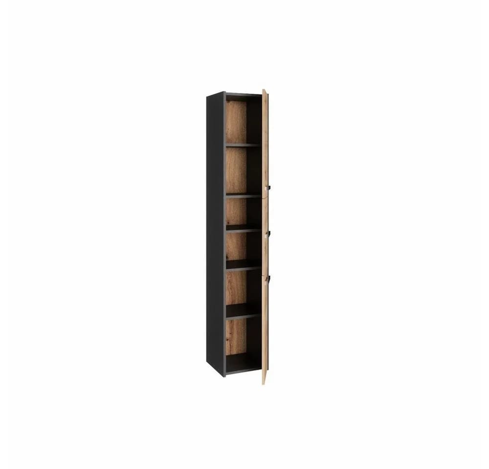 ibonto Hochschrank Badezimmerschrank Anthrazit/Artisan-Eiche