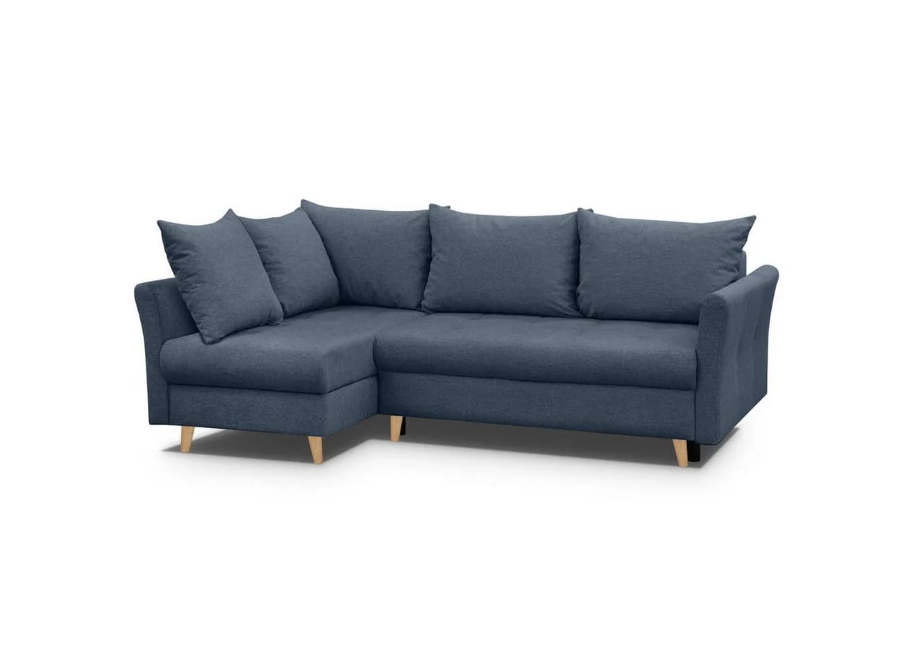 Beautysofa Ecksofa NERON mit Schlaffunktion und Bettkästen Blau