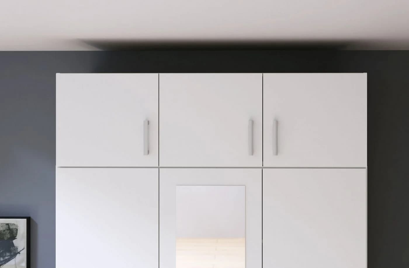 FORTE Schrankaufsatz 3 Türen Weiß Modern