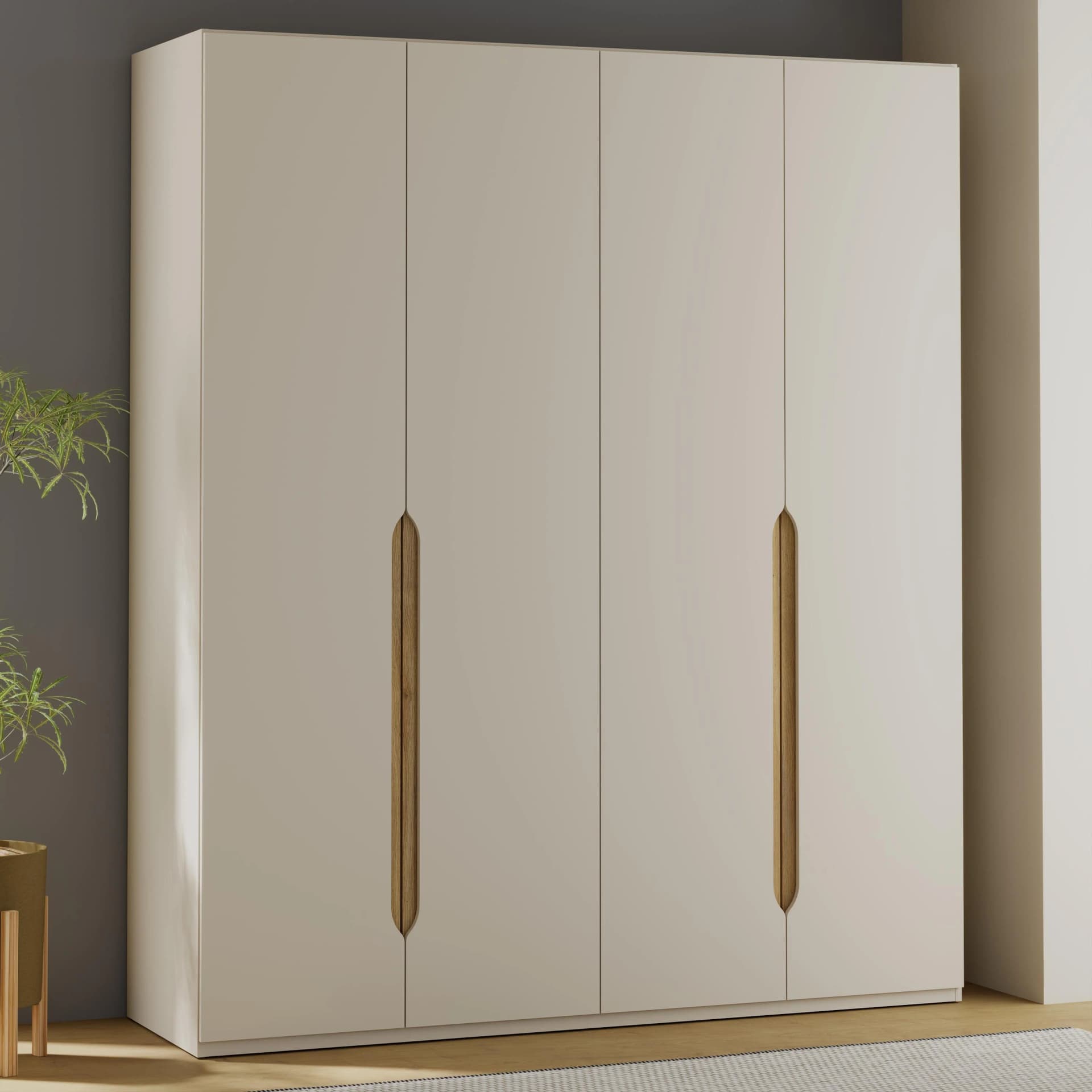 FORTE Drehtürenschrank Sand/Mauvella Eiche 177,5 x 210,5 x 54,2 cm