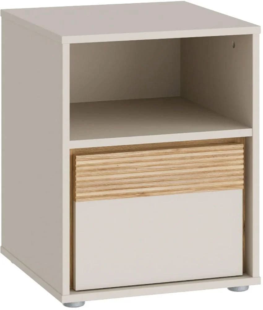 Nachtkommode FORTE Beige Sand/Mauvella Eiche Push-to-open