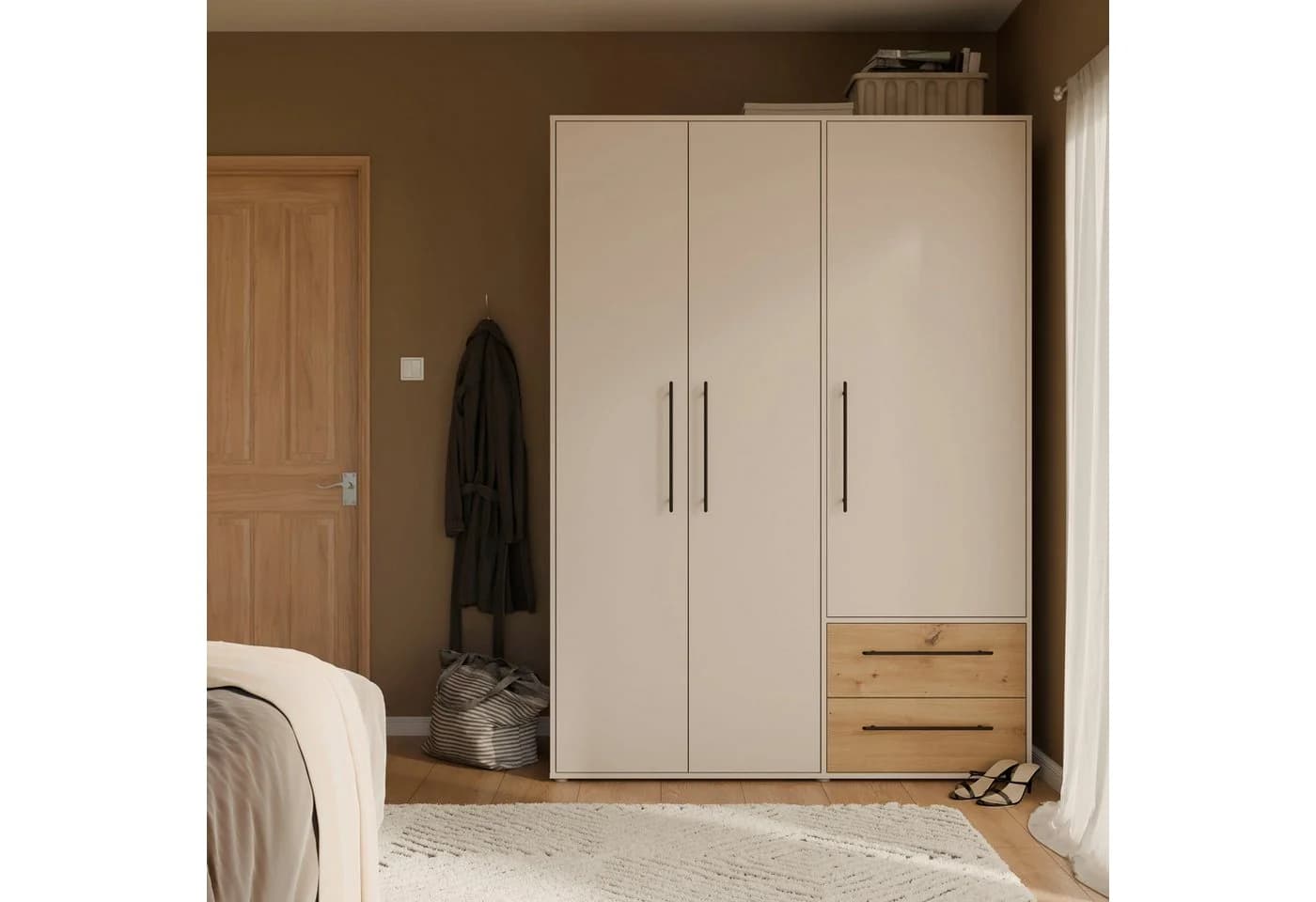 Ds Produkt Drehtürenschrank Mokkaris Sand/Artisan Eiche