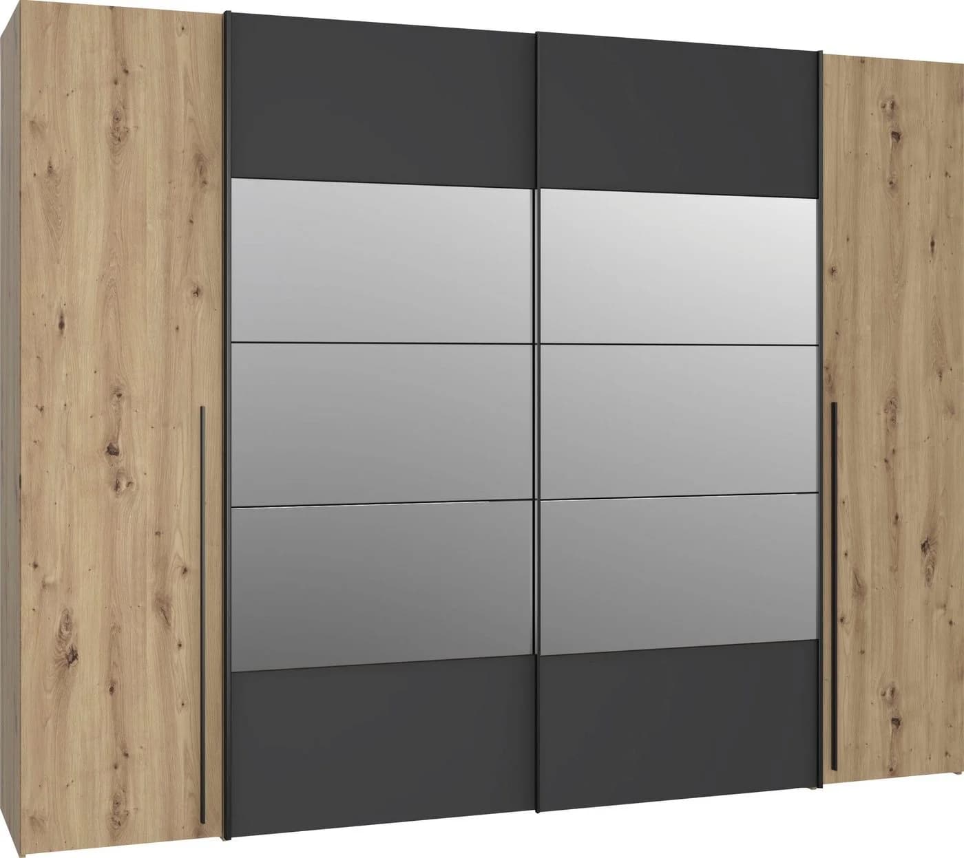 Kleiderschrank FORTE Rayong Schwarz Eiche FSC