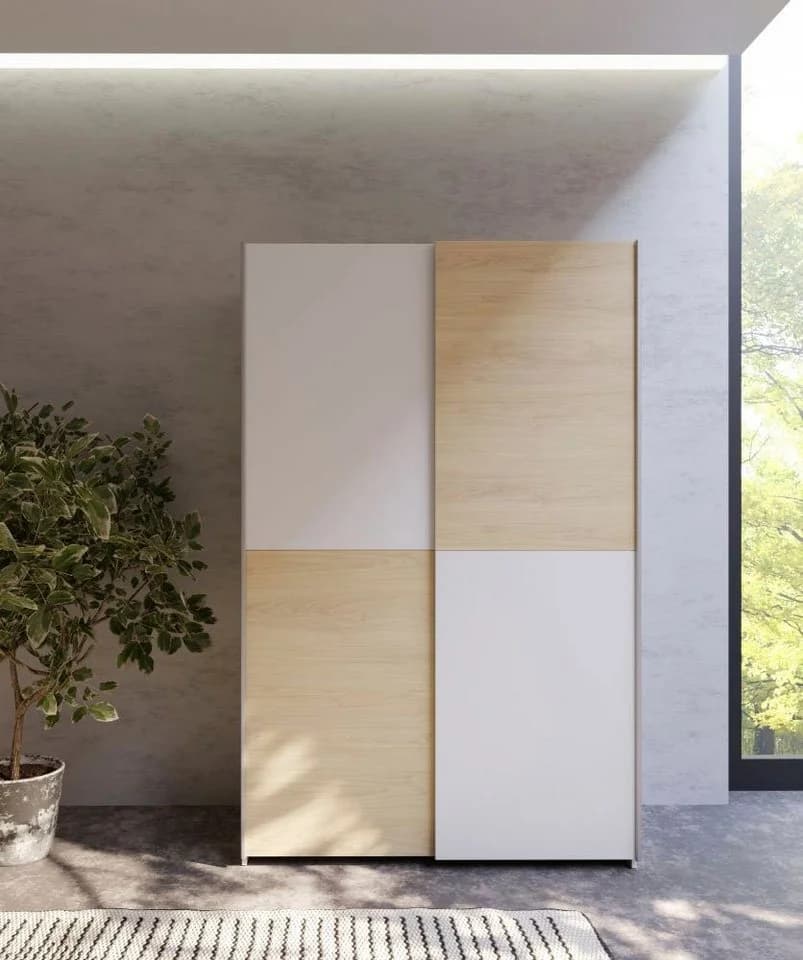 Home affaire Schwebetürenschrank 2-türig Weiß Eichefarben