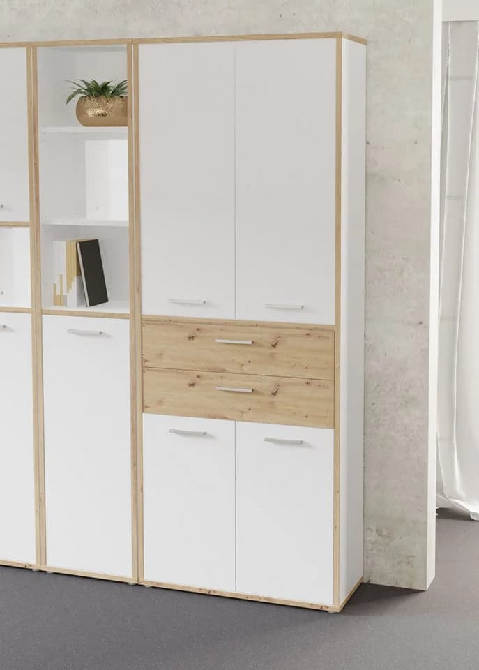 Aktenschrank FORTE Keflav Weiß Artisan Eiche