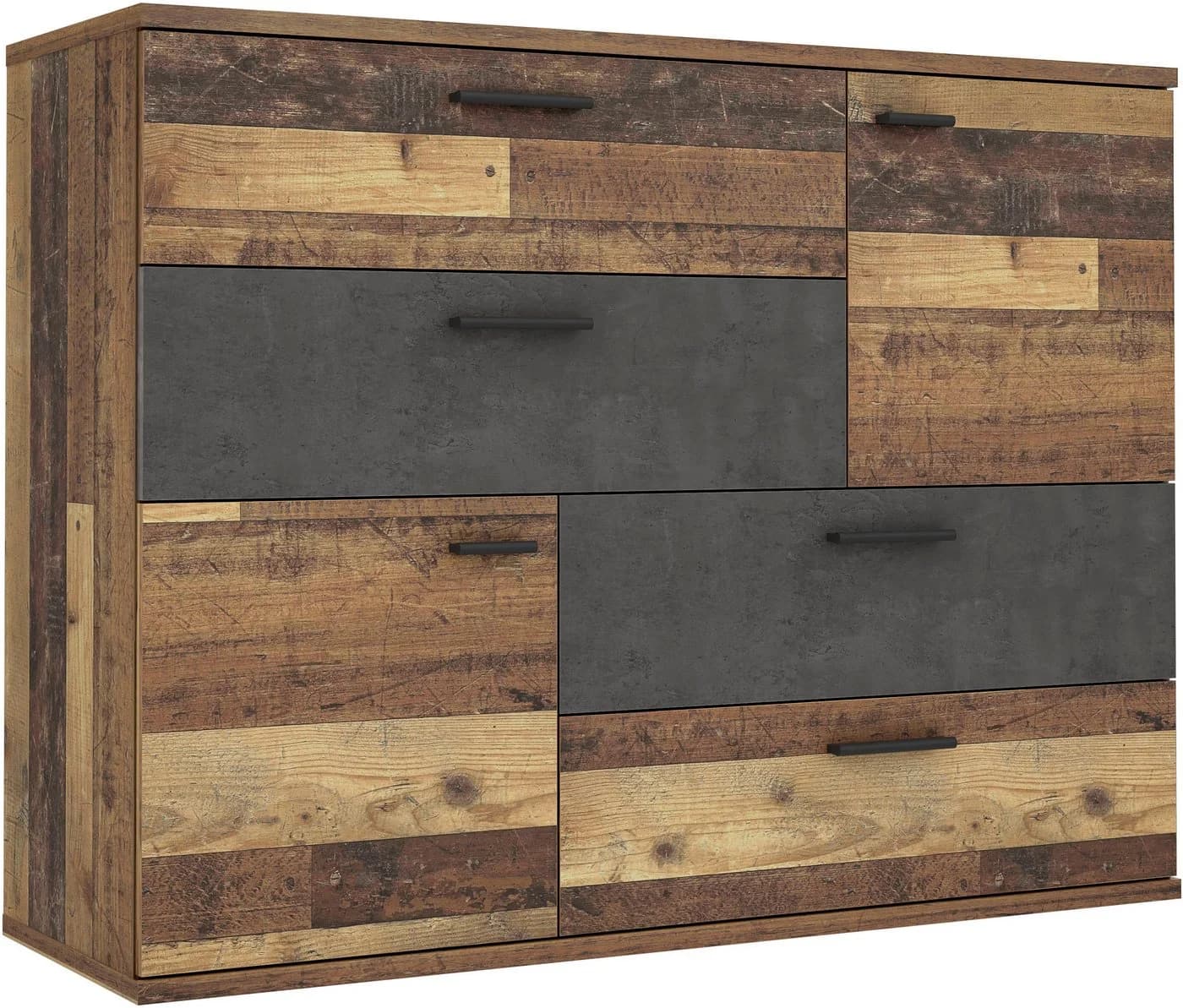 FORTE Kommode Skive Braun Grau Vintage Modern