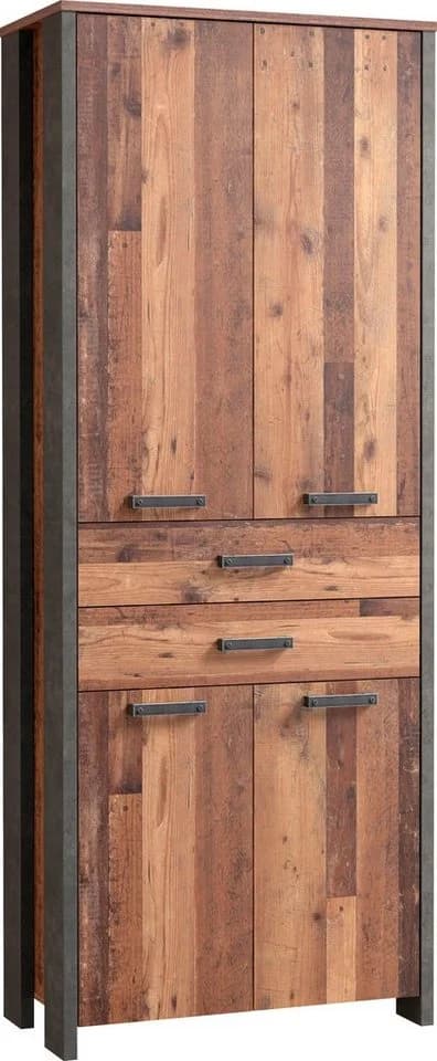 FORTE Aktenschrank Clif Grau Vintage Industriestil