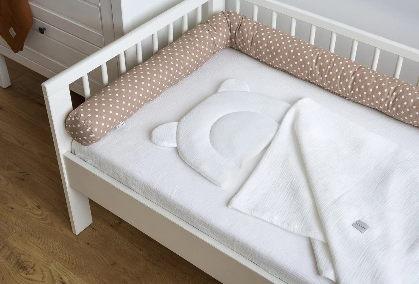 Loolay Nestchenschlange Braun Punkte Bio-Baumwolle 400cm