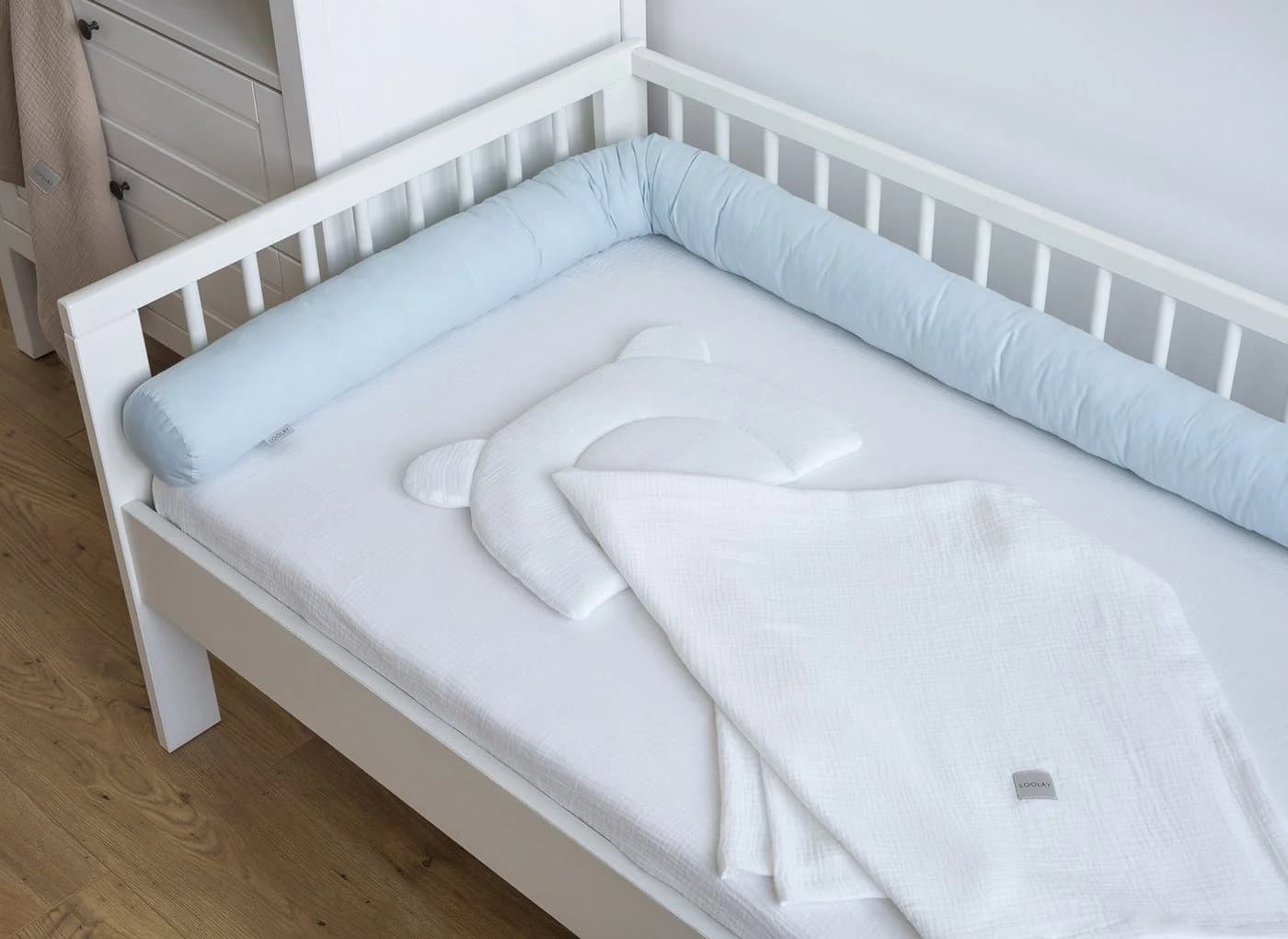 Loolay Nestchenschlange 100% Baumwolle Blau Multifunktion