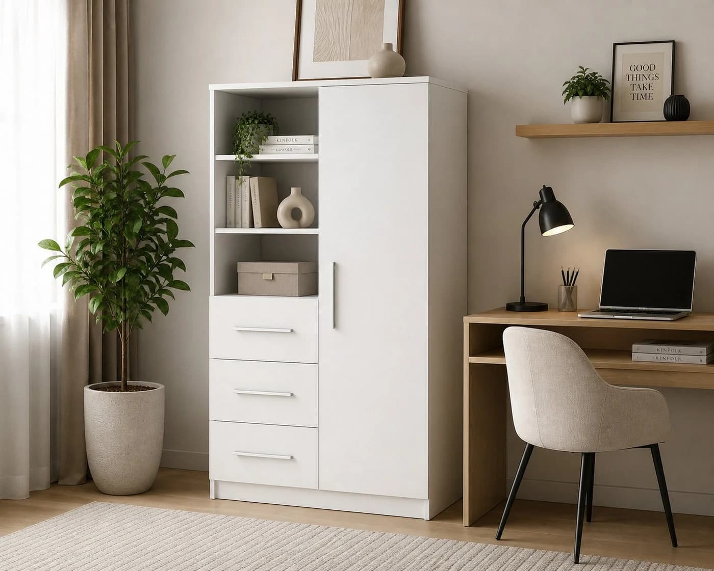 MOEBLO Kleiderschrank Marsala 3SD 05 mit Schubladen Regal Vitrine