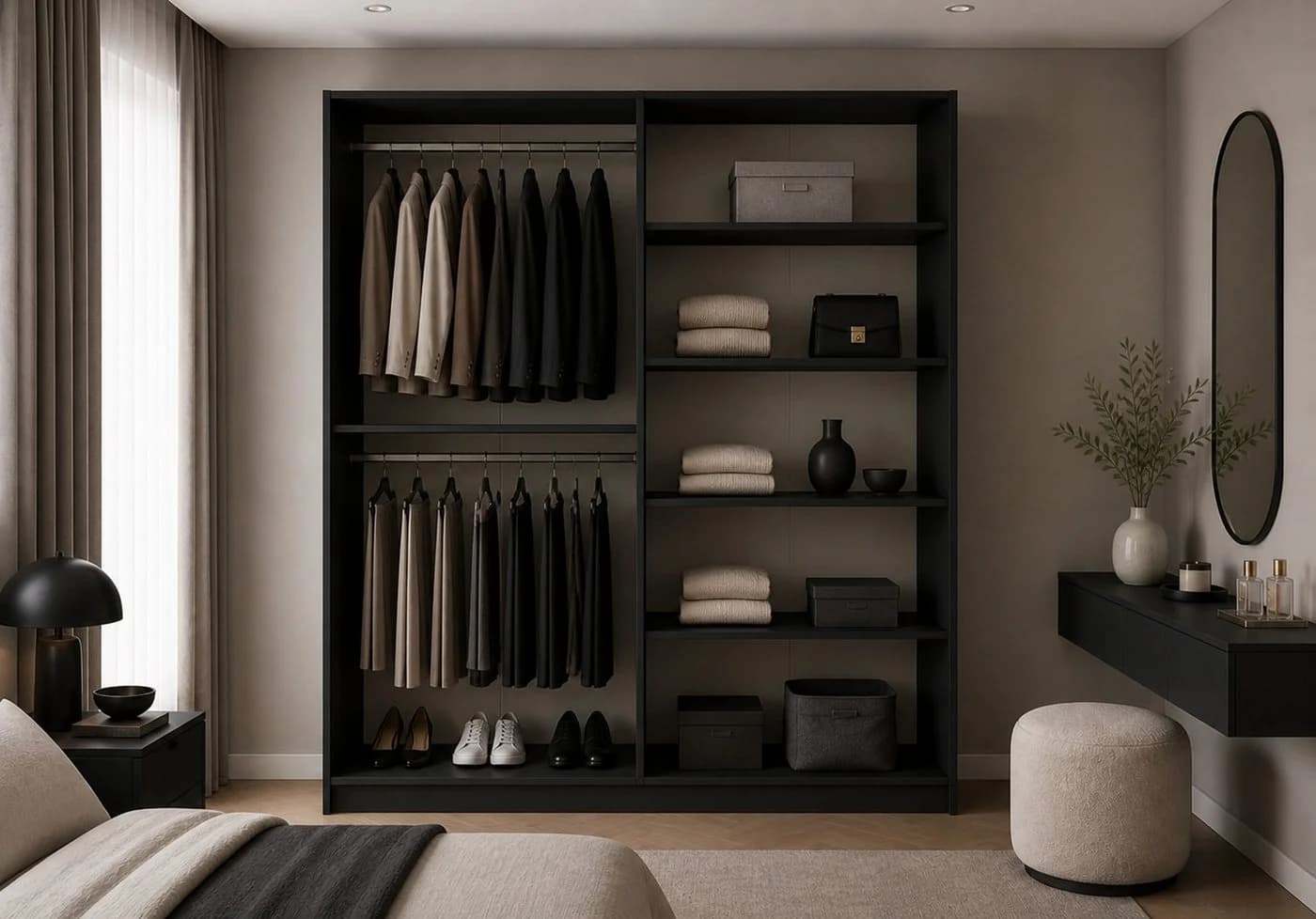 MOEBLO Drehtürenschrank Glamy 4D 4-türig 200x210x57 cm