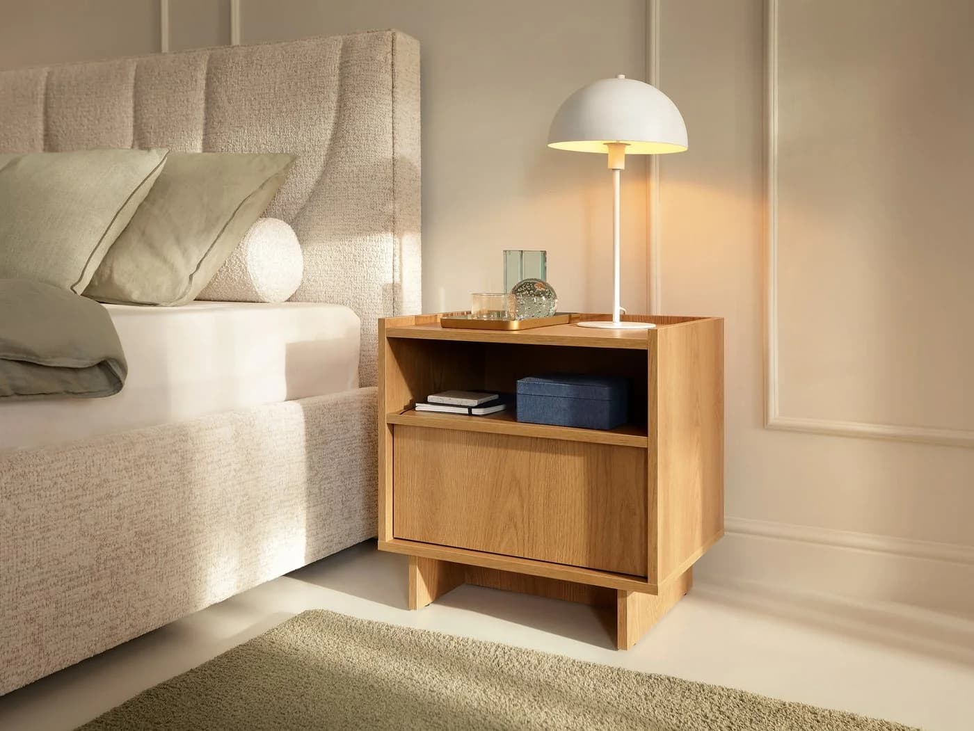 MOEBLO Nachttisch LILIE S50 Eiche Caramel Push-to-Open