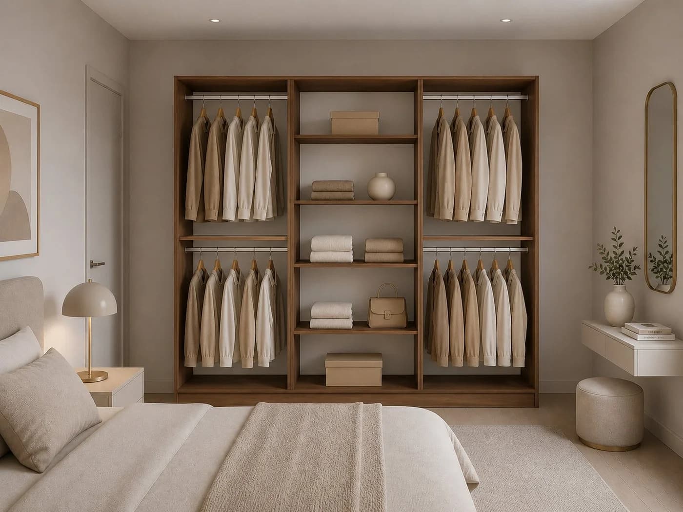 MOEBLO Drehtürenschrank Glamy 6D Braun Moderner Kleiderschrank