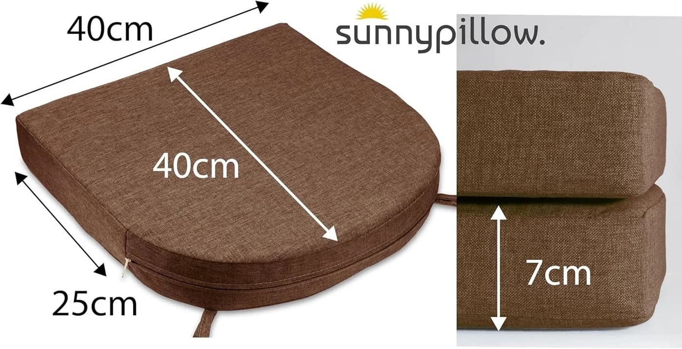 sunnypillow Stuhlkissen 2er Set 40x40 cm Zylindrisch Braun