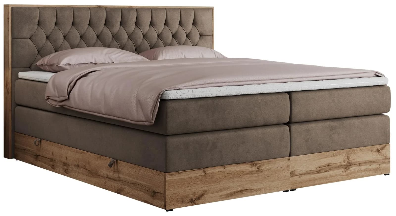 BOXSPRINGBETT Amore King Braun Velvet H4