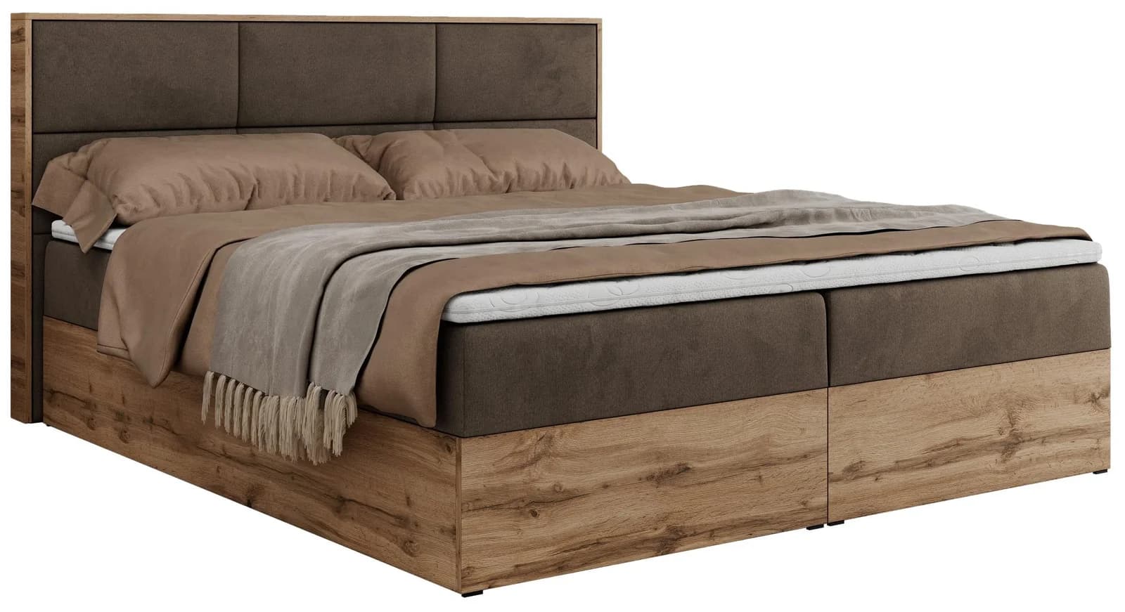 BOXBETT ALBERO 2 Braun Velvet Bettkasten 180x200 H3