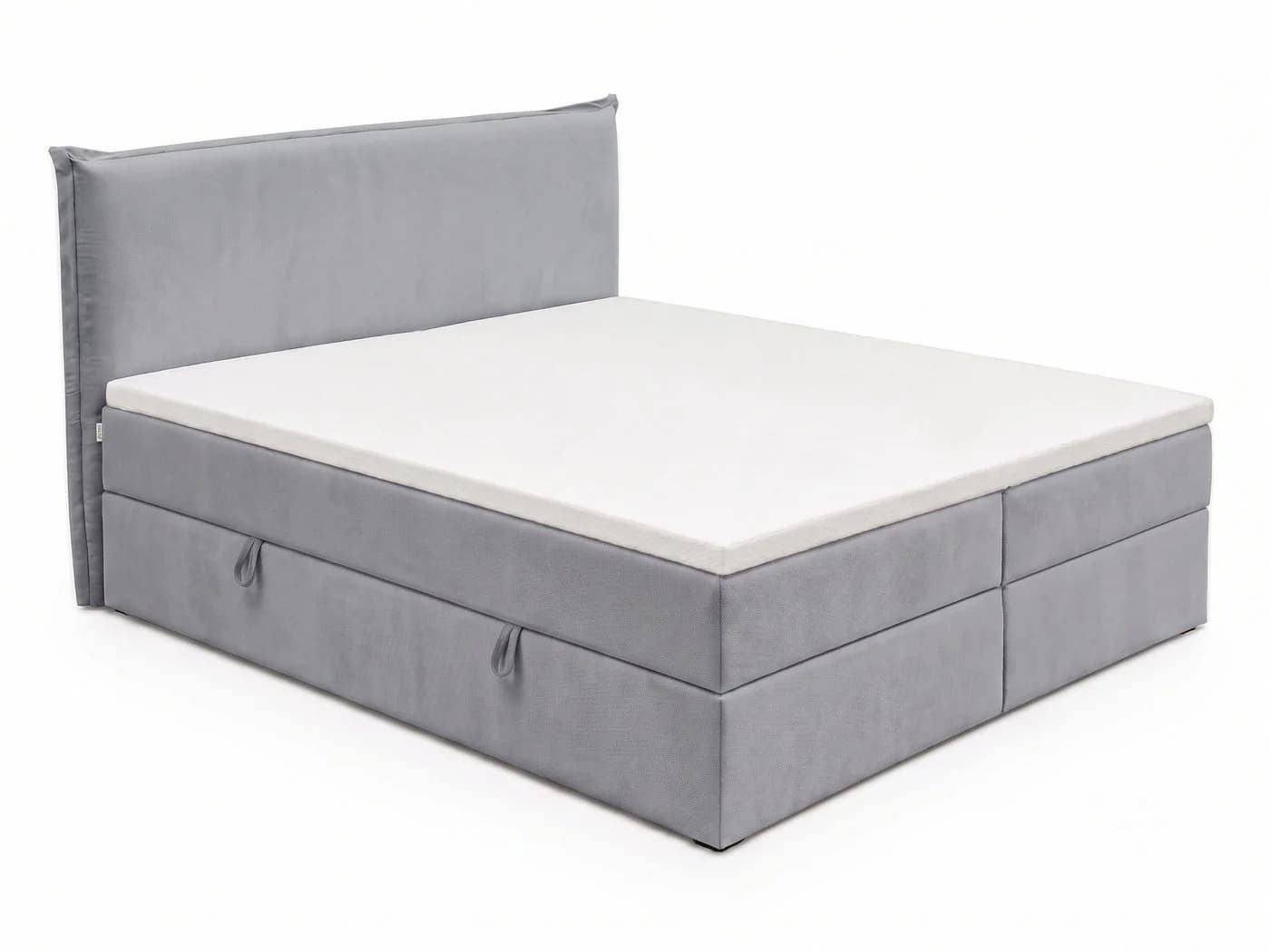 Labett Boxspringbett LEVI mit Bettkasten, Matratze & Topper grau