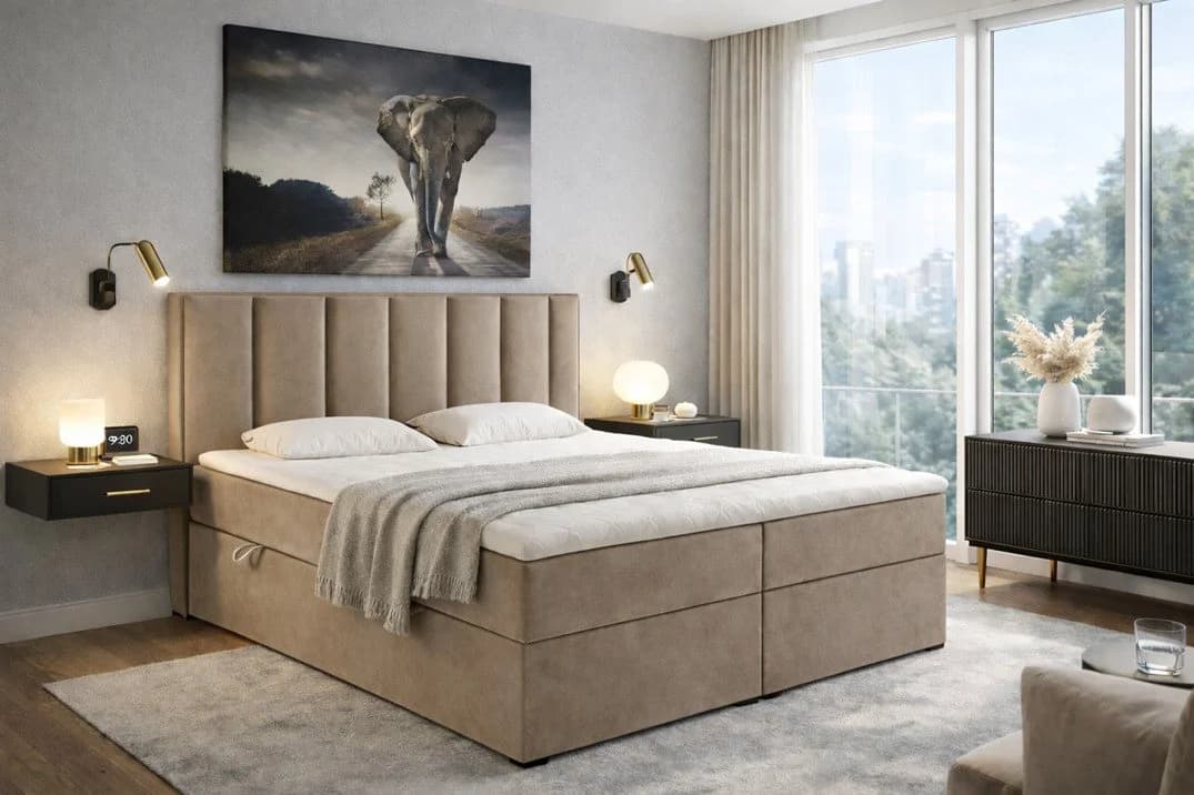 Labett Boxspringbett HUGO mit Bettkasten, Matratze & Topper