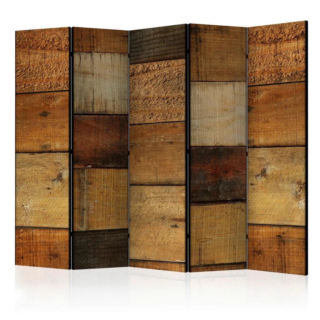 Artgeist Paravent Braun Cognac Kiefer Massiv Holzoptik