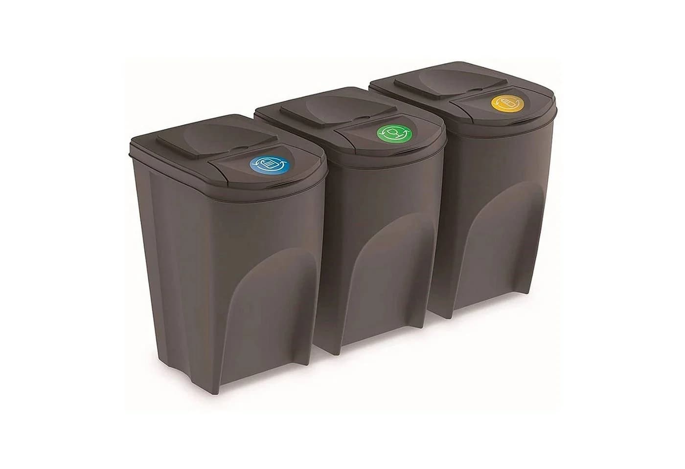 Prosperplast Sortibox Mülltrennsystem 3x35L Steingrau
