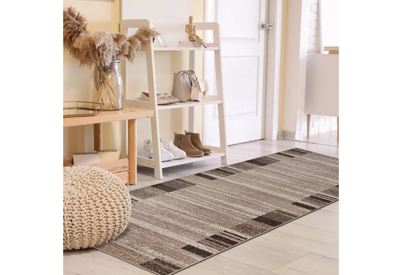 Mazovia Flurläufer Modern Beige 70 x 100 cm Kurzflor