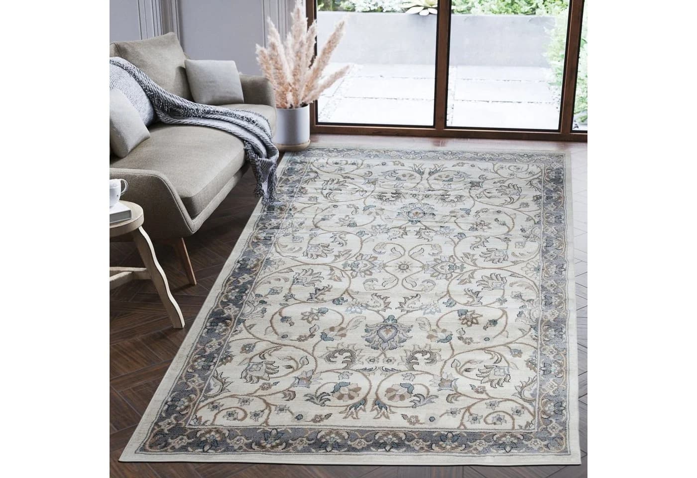 Mazovia Orientteppich Creme Grau Orientalisch Pflegeleicht