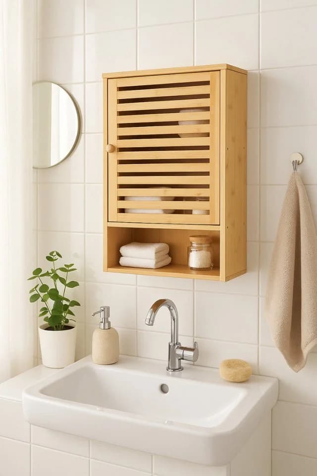 AD.CON Wandhängeschrank Bambus 60x40x20 cm