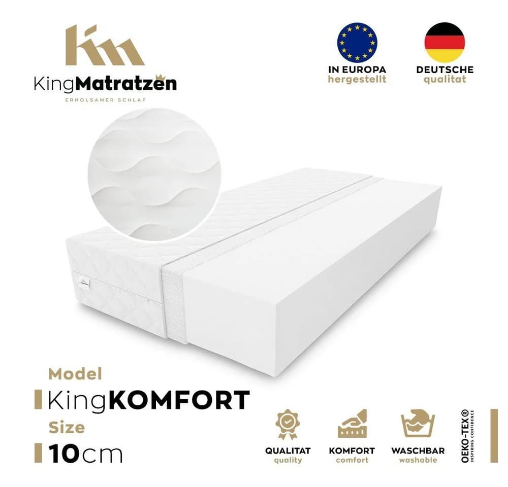 KingMatratzen Kaltschaummatratze KingKOMFORT Weiß