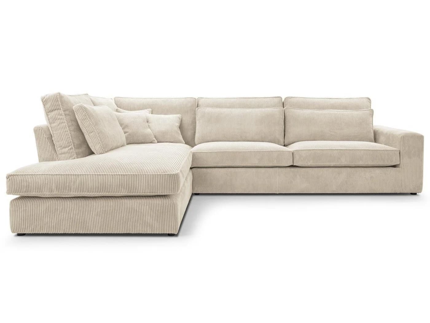 Beautysofa Ecksofa PARMA Beige Modernes Design mit Dekokissen