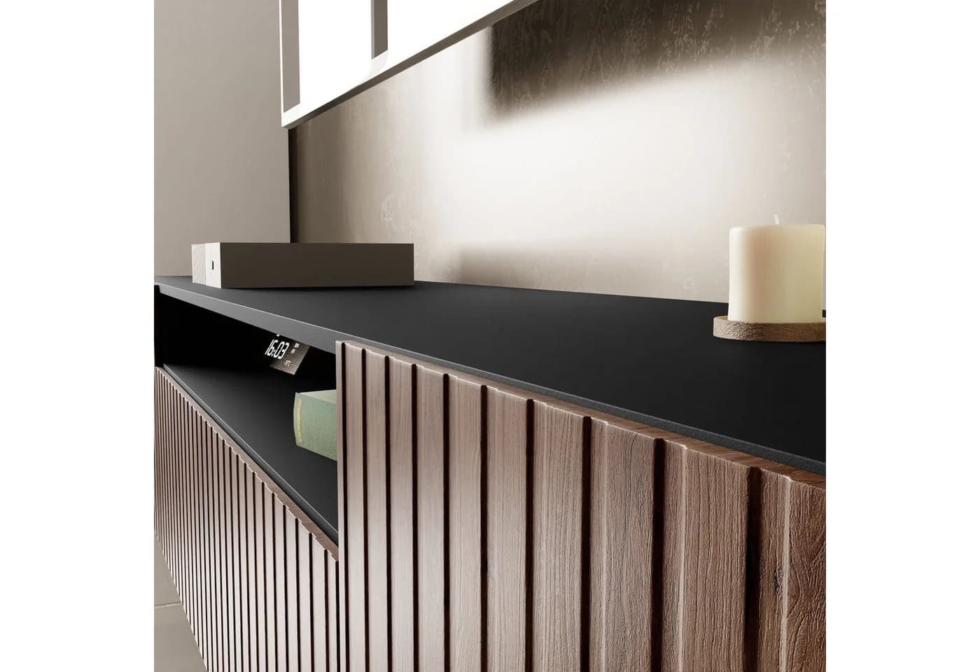 Beautysofa TV-Schrank Modernes RTV-Kabinett mit gefrästen Lamellen-Fronten MIO 2