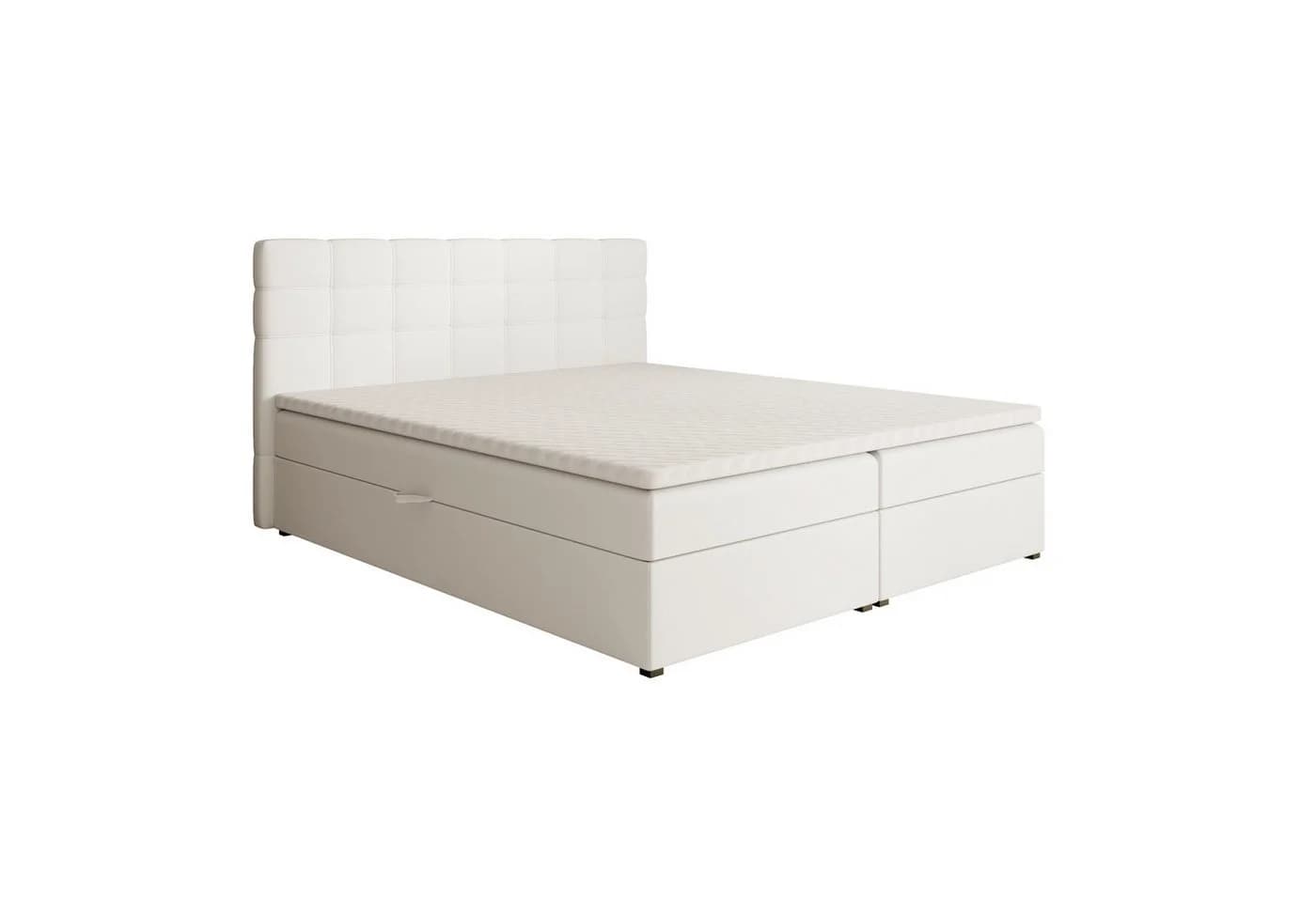 Beautysofa Boxspringbett TOPIQ mit Bettkasten Weiß