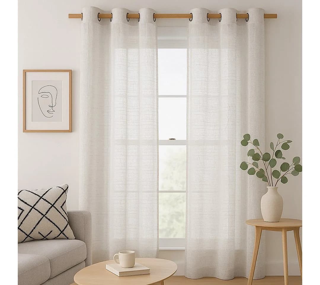 Restilo Gardine Vorhang Transparent Leinen