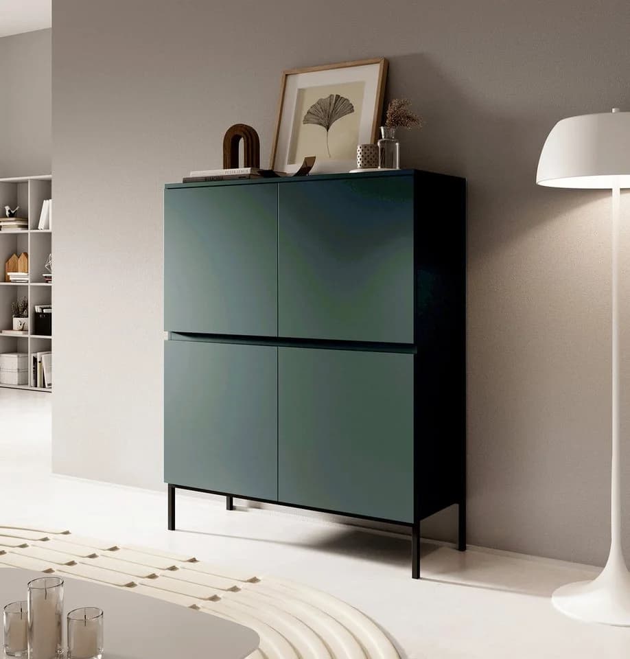 Selsey Highboard BEMMI Modern Grün/Schwarz