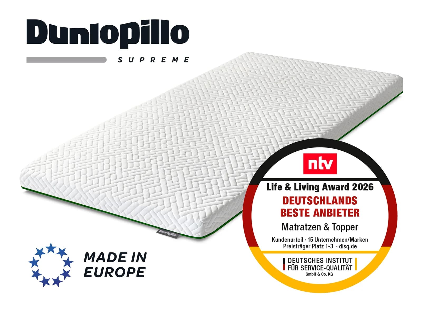Dunlopillo Supreme Topper Weiß Graphit-Schaum