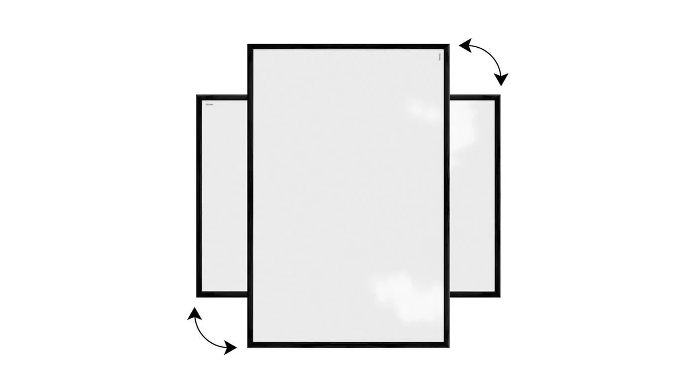 ALLboards Magnetisches Whiteboard Schwarz Weiß Holzrahmen