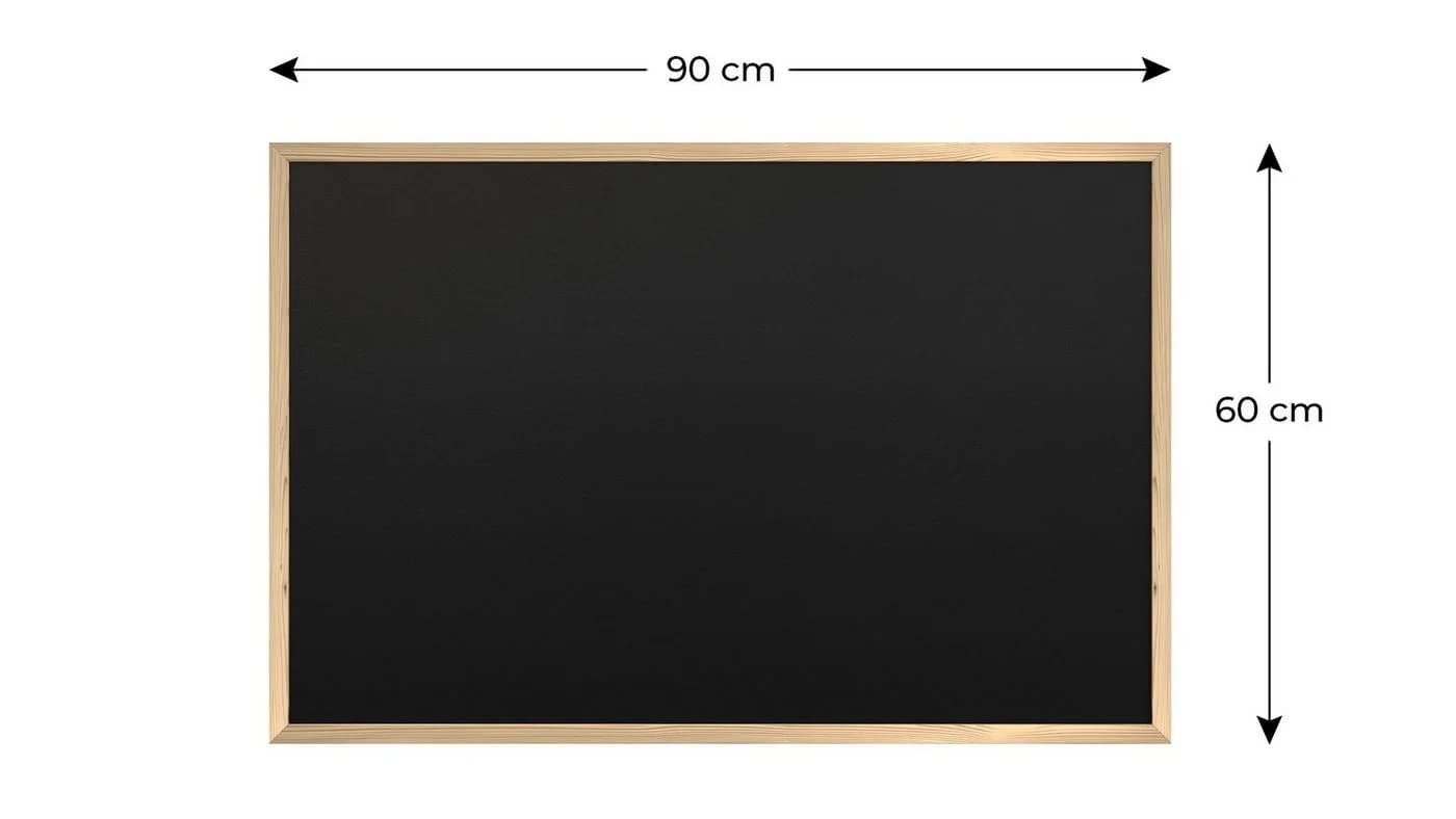 ALLboards Wandtafel Schwarze Kreidetafel mit ECO-Holzrahmen