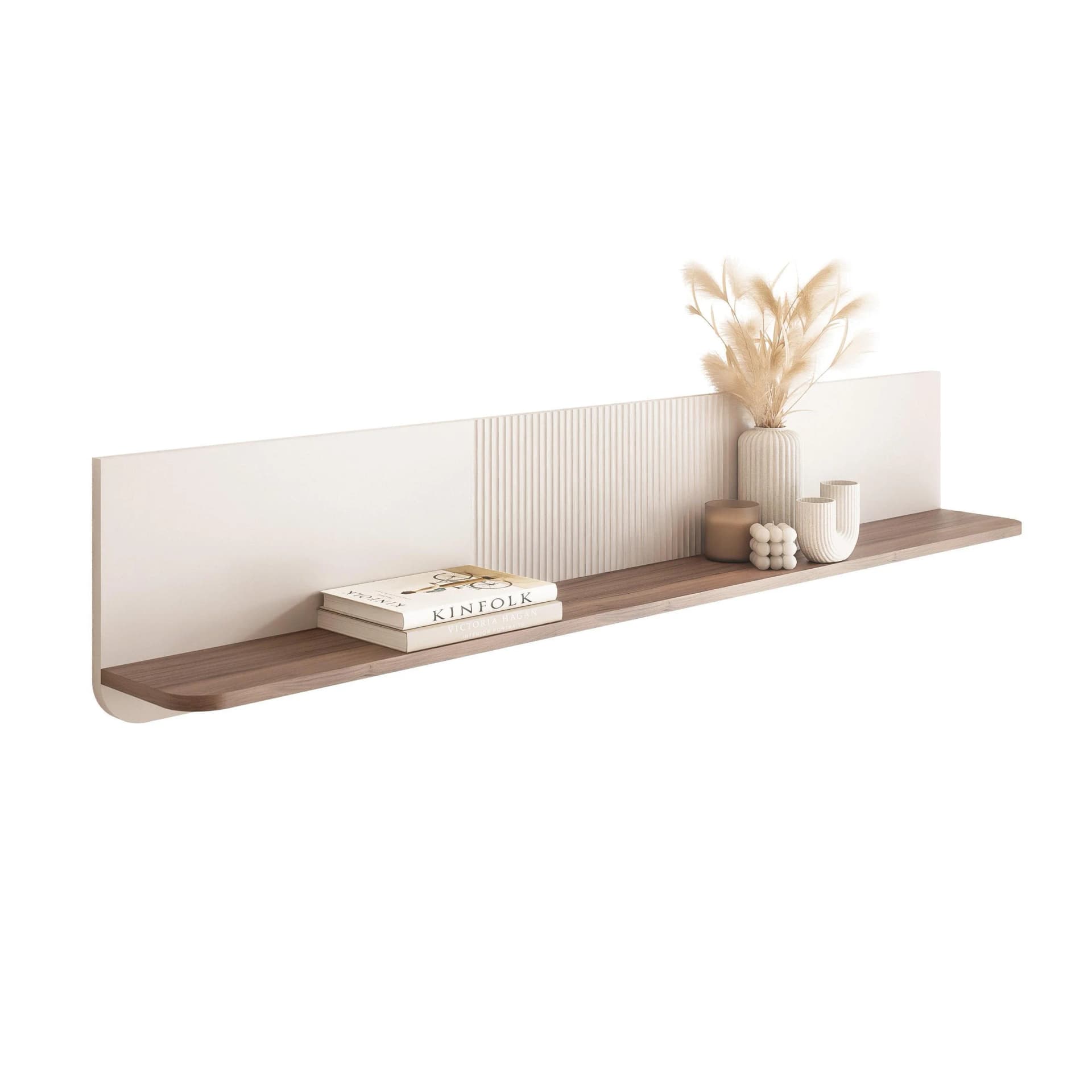 Hängerregal NAVANI 150 cm Braun Holz Nussbaum Kaschmir