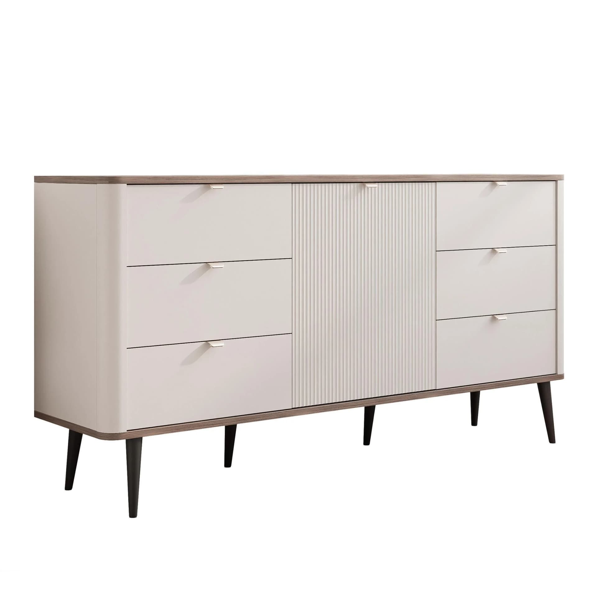 NAVANI Kommode 160 cm mit Schubladen Nuss Kaschmir