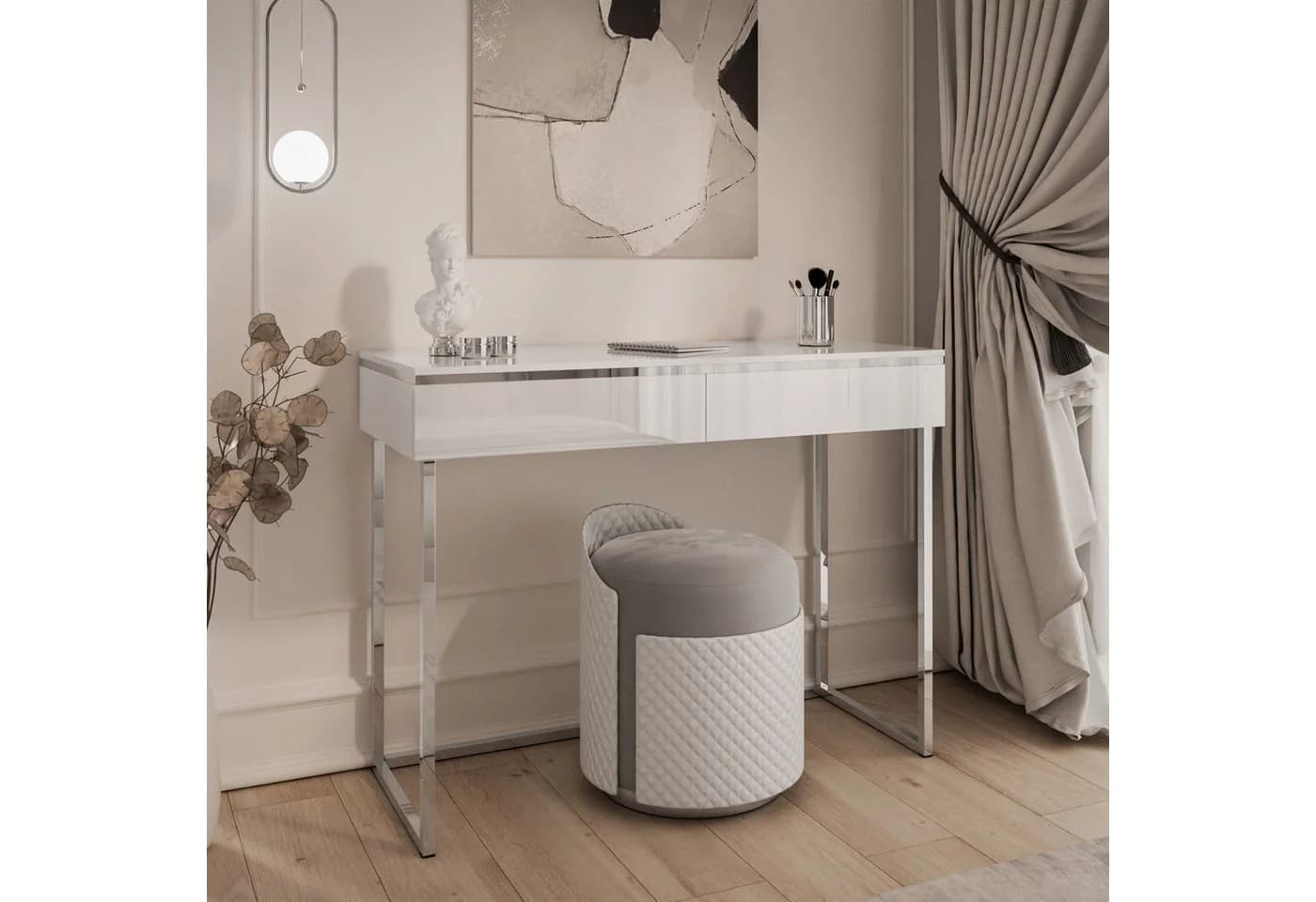 Lookway Konsolentisch AURORA SILVER Weiß Silber