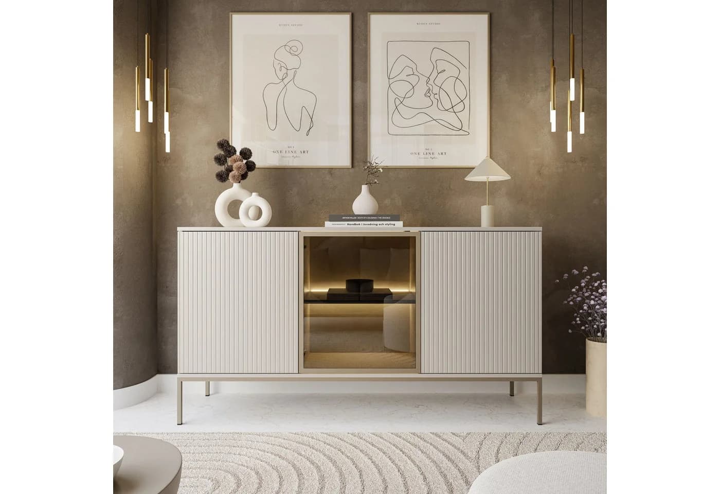 Lookway Kommode ECLIPSE K154 Kaschmir mit LED-Beleuchtung