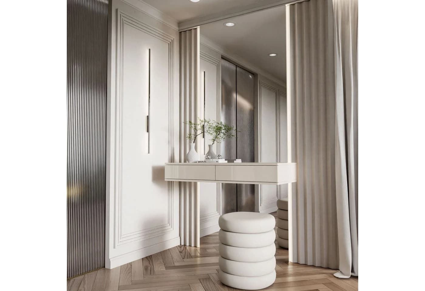 Lookway Konsolentisch BLANCO GLAMOUR in Kaschmir – Elegante Wandkonsole