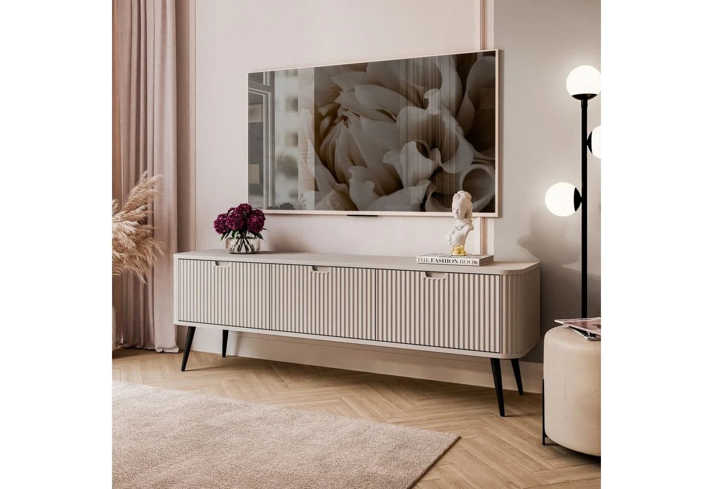 Lookway TV-Schrank ZAIRA 168 cm Beige Modernes Lowboard