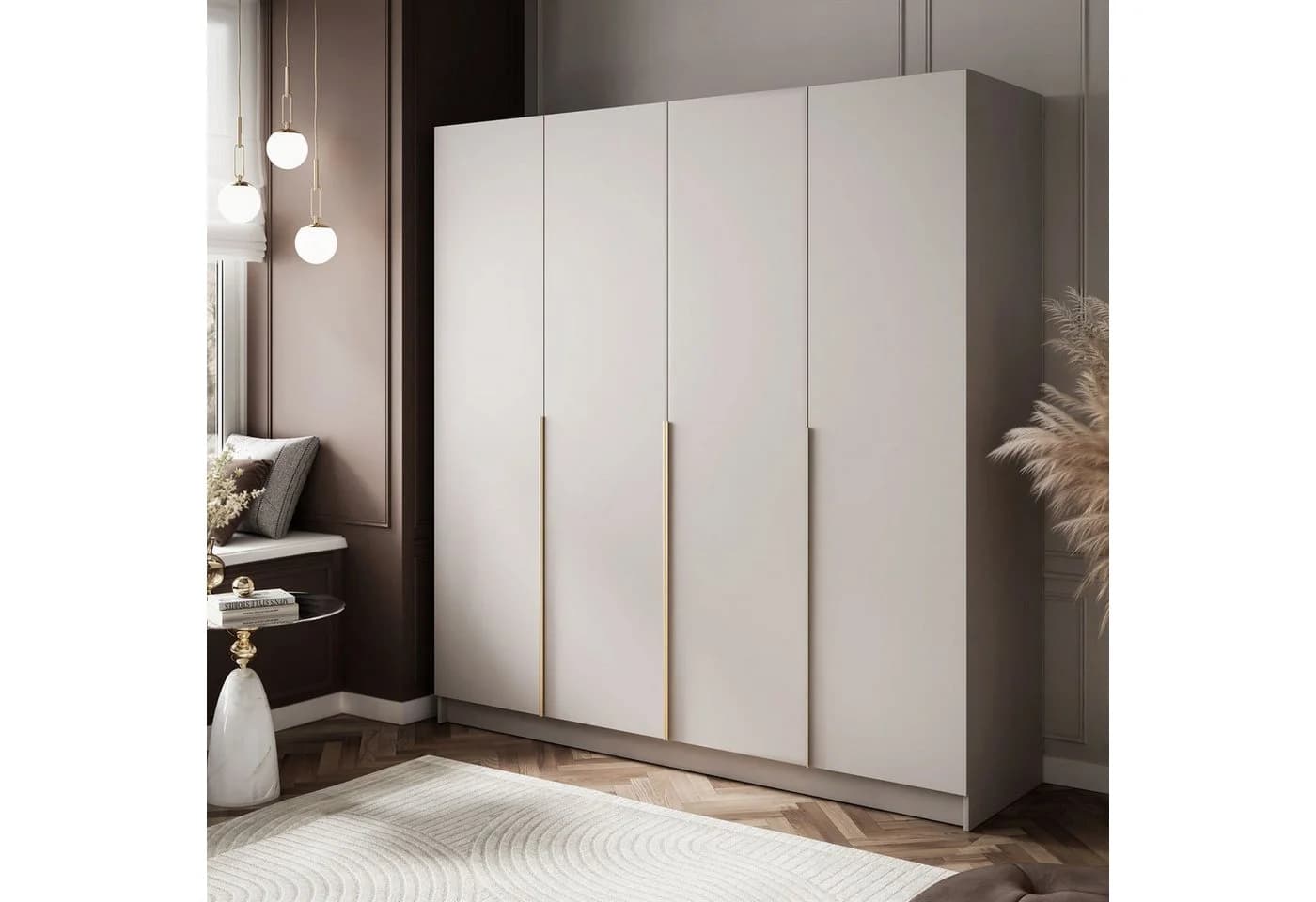 Lookway Kleiderschrank SAVAGE 4D in Kaschmir Viertüriger Kleiderschrank