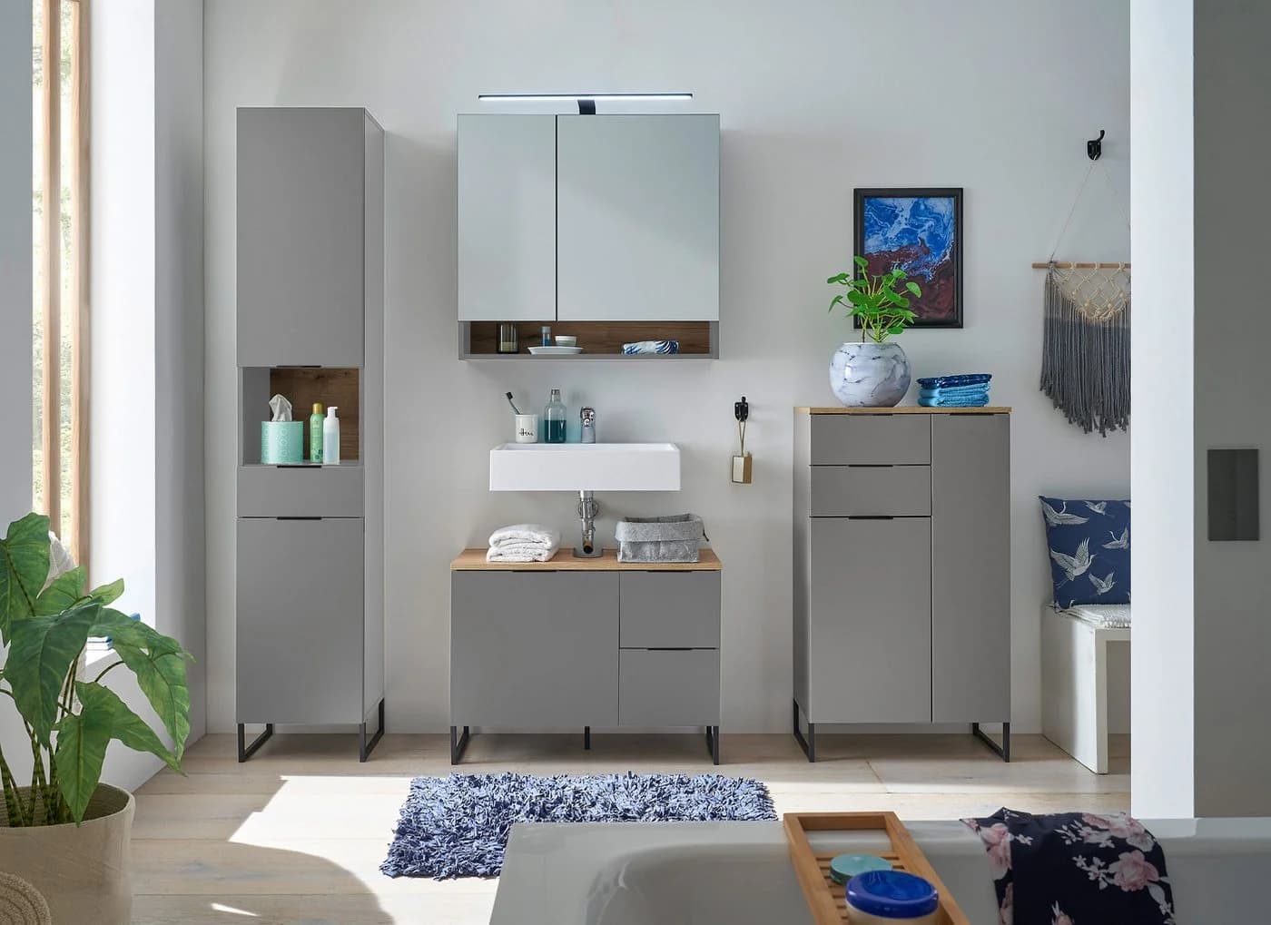 BASIC by Balculina Midischrank Denver Grau Matt Softclose