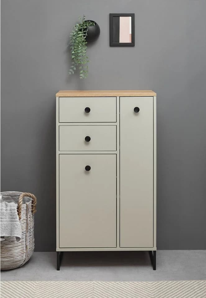 Midischrank BASIC BY BALCULINA Linea Kaschmir Eiche Holzwerkstoff