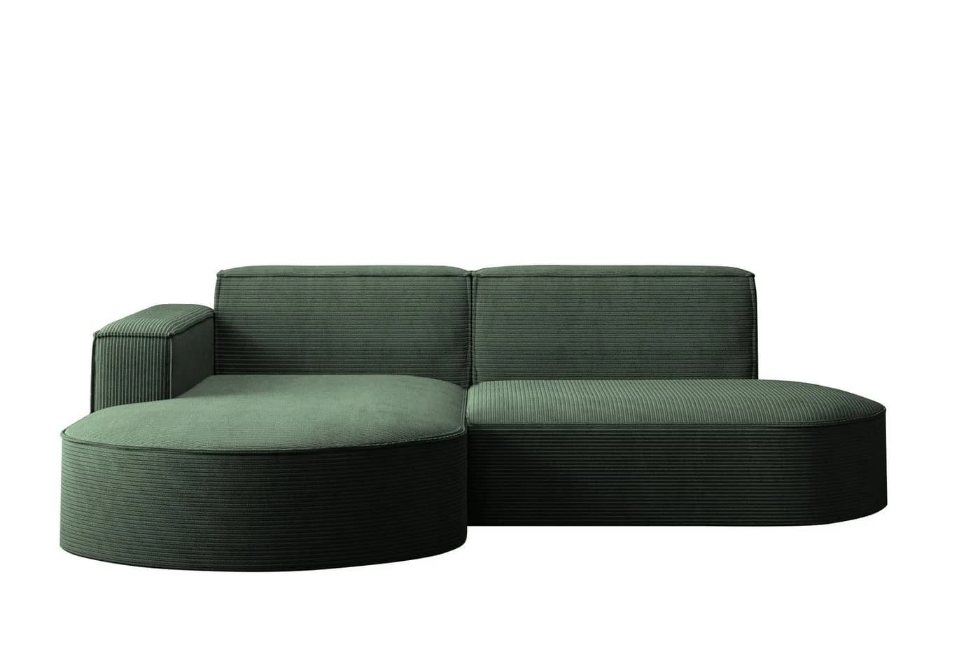Kaiser Möbel Ecksofa MODENA STUDIO L-Form Cord Dunkelgrün