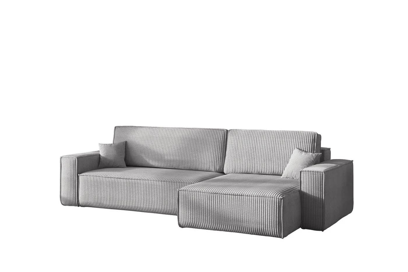 Kaiser Möbel Ecksofa BEST XL mit Schlaffunktion und Bettkasten, Grau, Stoff Poso