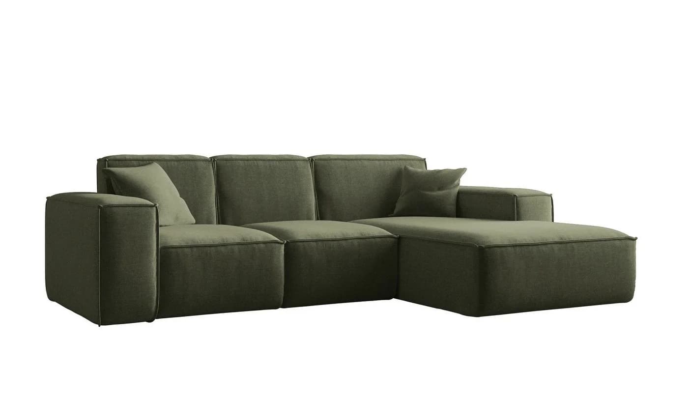Kaiser Möbel Ecksofa Siena L-Form Stoff Grün Modern